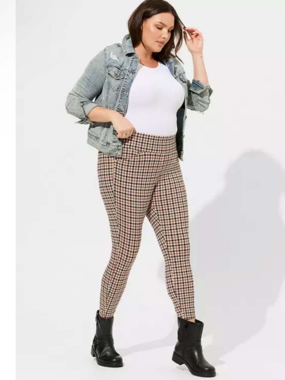 torrid 3x S NWTS Plaid Skinny Pull-On PONTE PIXIE Leggings w/ pockets